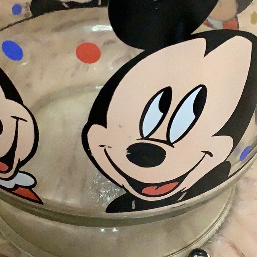 Vintage Mickey Minnie Mouse Donald Disney Glass Juice Carafe Jar Anchor Hocking - Picture 7 of 7